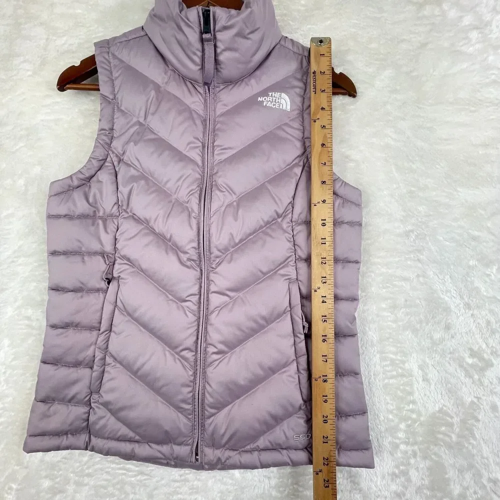 The North Face 550 Goose Down Puffer Vest Womens XS Extra Small Lavender Zip Up - Picture 8 of 13